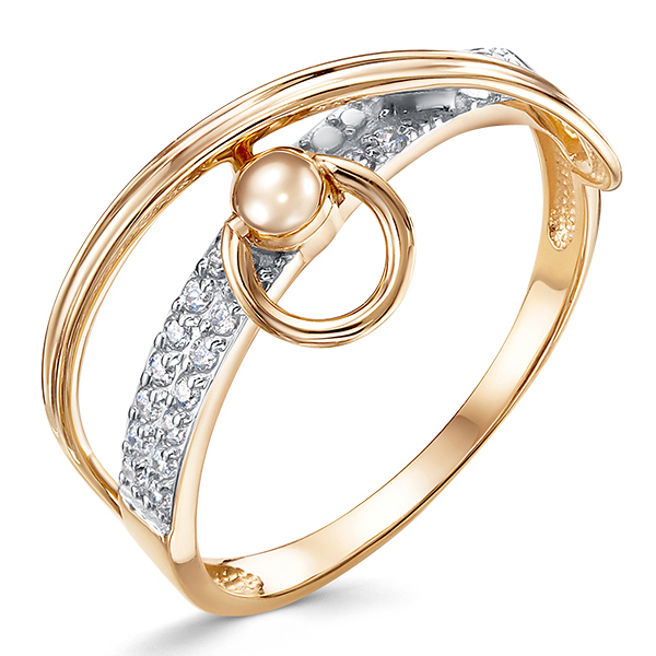 Кольцо, золото, фианит, 1105359